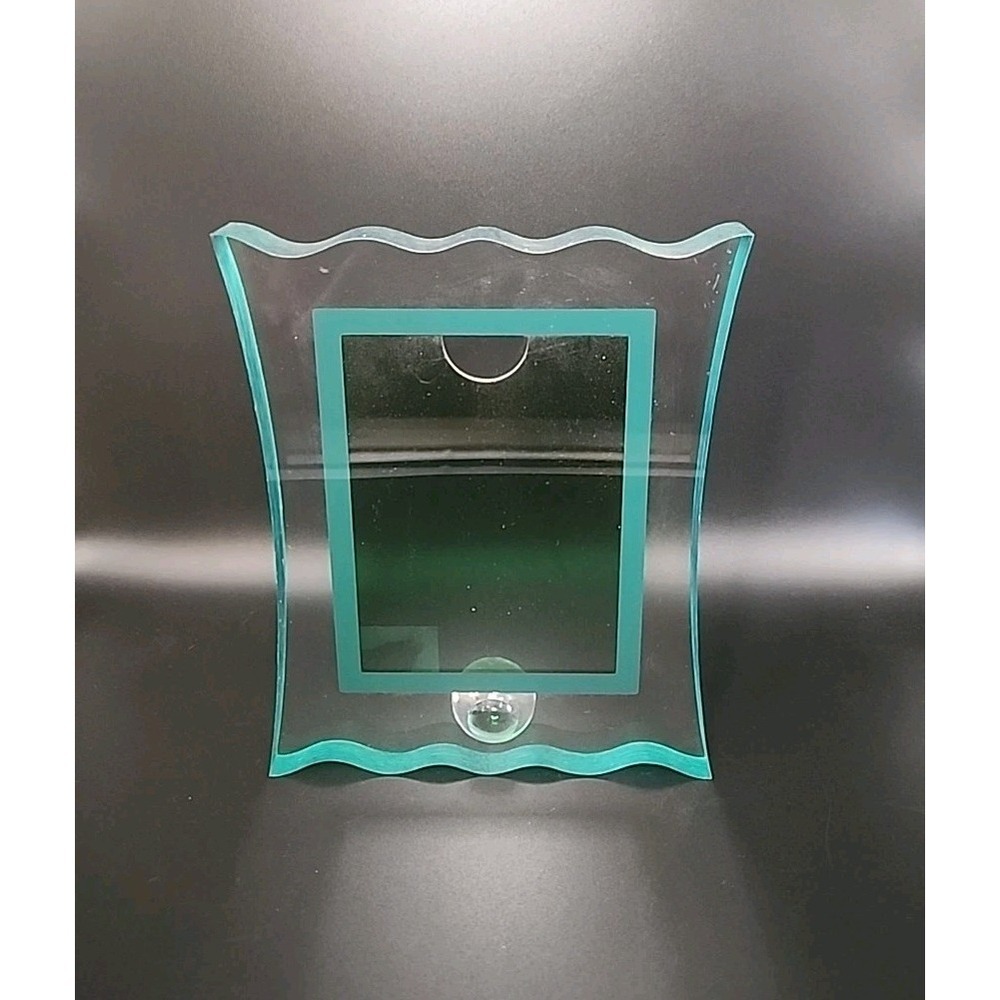 Scalloped 7.25" X 6" Green Acrylic Table Top Picture Frame Holds 5" X 4" Picture